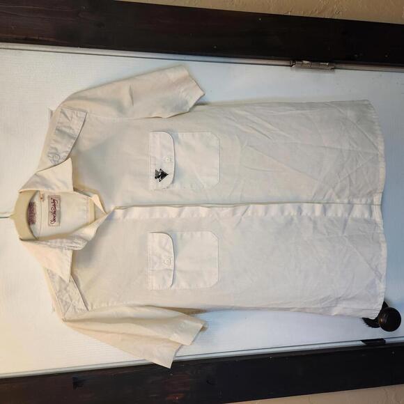 Vintage Diane Von Furstenberg Short Sleeve White Button-Up Shirt - Size 8 - Picture 1 of 8